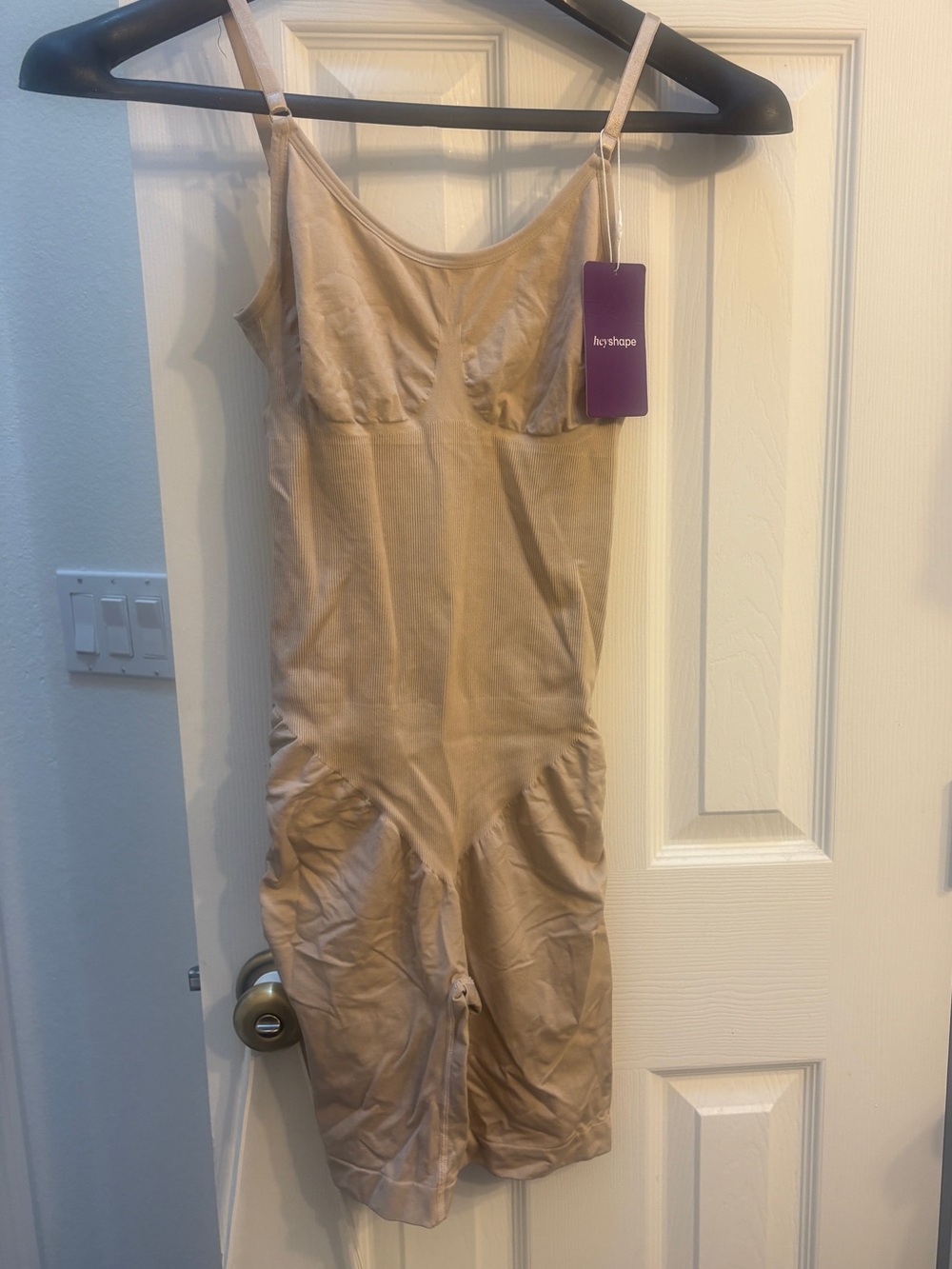 Heyshape Nude Shaping Mid-Thigh Bodysuit with Adjustable Straps